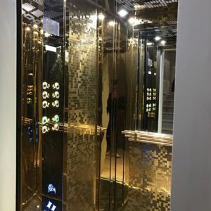 کابین آسانسور تمام استیل طلایی